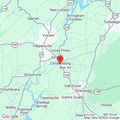 Map to  office in Childersburg, AL