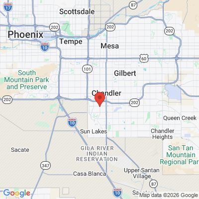 Map to Arizona Family Dental office in Chandler, AZ