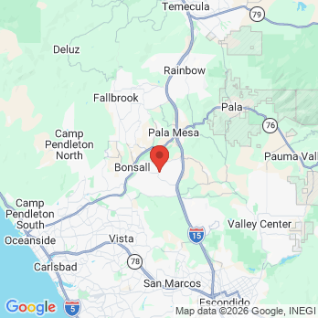 Map to Randy Carlson DMD and Alexander Stanton DDS office in Bonsall, CA