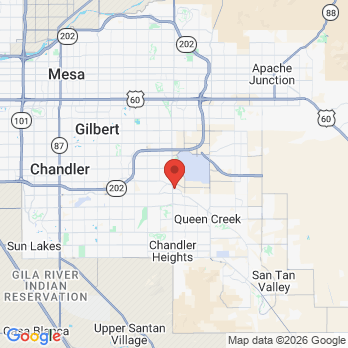 Map to Queen Creek Smiles office in Queen Creek, AZ