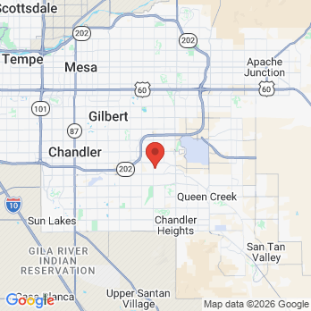 Map to Sun Valley Pediatric Dentistry office in Gilbert, AZ