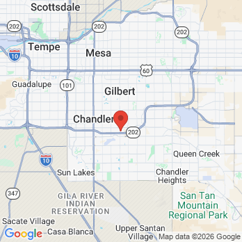 Map to Dentistry of Gilbert office in Gilbert, AZ