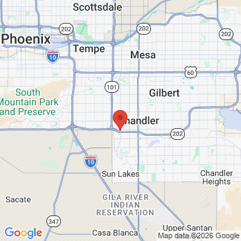 Map to Dr. Robert Walker DDS office in Chandler, AZ