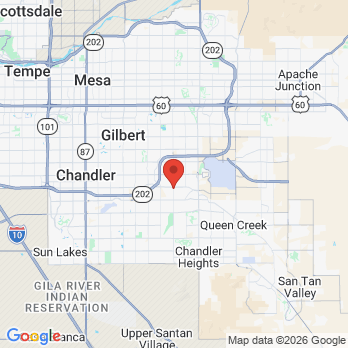 Map to Higley Dental Care office in Gilbert, AZ