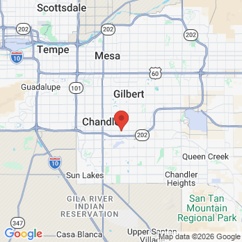 Map to Novelly Family Dentistry and Orthodontics office in Chandler, AZ