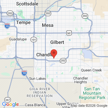 Map to Brighton Dental Health office in Chandler, AZ