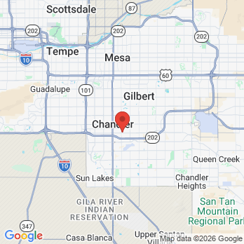 Map to Rose Crest Dental office in Chandler, AZ