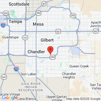 Map to Creative Smiles office in Gilbert, AZ