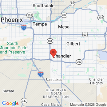 Map to Chandler Dental office in Chandler, AZ