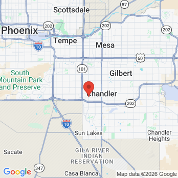 Map to Dobson and Frye Family Dentistry Implants and Braces. office in Chandler, AZ