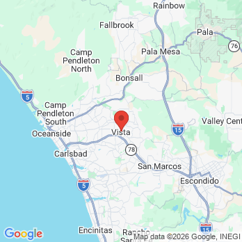 Map to Broadway Dental office in Vista, CA