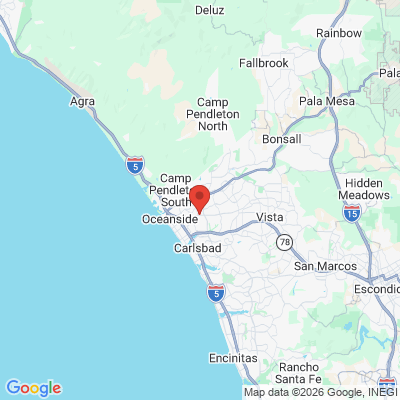 Map to Ocean Heart Dentistry office in Oceanside, CA