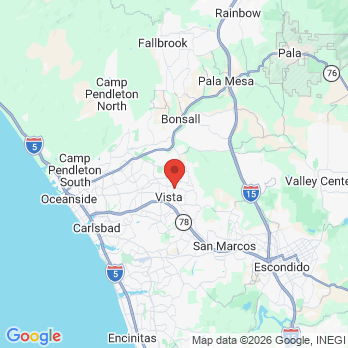 Map to Pearl Dental Group office in Vista, CA