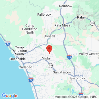 Map to Vista Foothill Dentistry office in Vista, CA