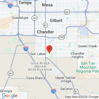 Map to Smileworks Dentistry office in Chandler, AZ