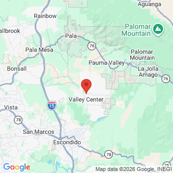 Map to Valley Center Dental office in Valley Center, CA