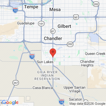 Map to Chandler Dentistry office in Chandler, AZ