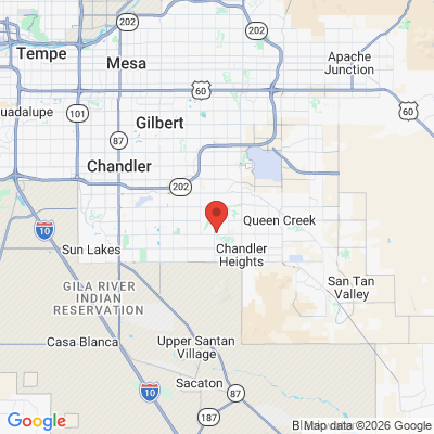 Map to Seville Family Dentistry office in Gilbert, AZ