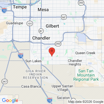 Map to Chandler Dental Care office in Chandler, AZ