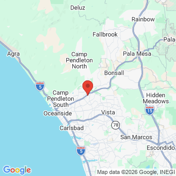 Map to Emerald Dental Practice office in Oceanside, CA