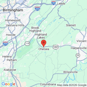 Map to Modern Dental office in Chelsea, AL