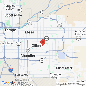 Map to Anytime Dental office in Gilbert, AZ