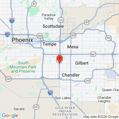 Map to Progressive Dentistry and Orthodontics office in Chandler, AZ