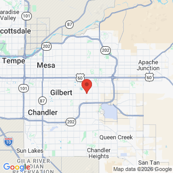 Map to Higley Groves Dental office in Gilbert, AZ