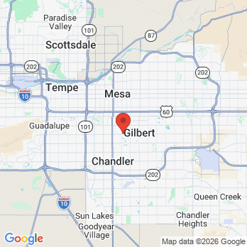 Map to Hometown Dental office in Gilbert, AZ