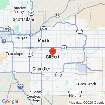 Map to Robert J Brown DDS office in Gilbert, AZ