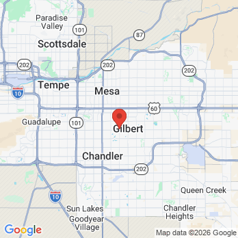 Map to cooper family dentistry office in Gilbert, AZ