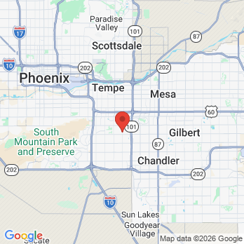 Map to Hatch Family Dentistry office in Tempe, AZ
