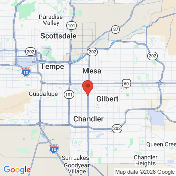 Map to Country Club Dental office in Mesa, AZ