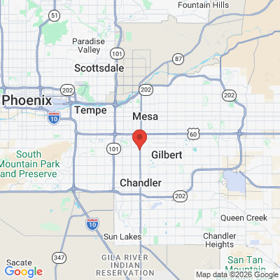 Map to Country Club Dental office in Mesa, AZ