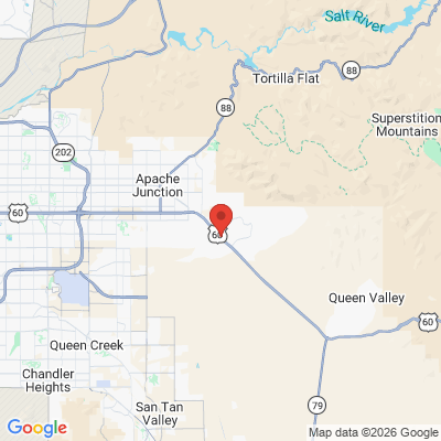 Map to Contemporary Dentistry office in Gold Canyon, AZ