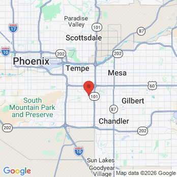 Map to Tempe Modern Dentistry office in Tempe, AZ