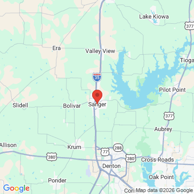 Map to  office in Sanger, TX