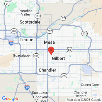 Map to Coral Pointe Dental & Orthodontics office in Gilbert, AZ