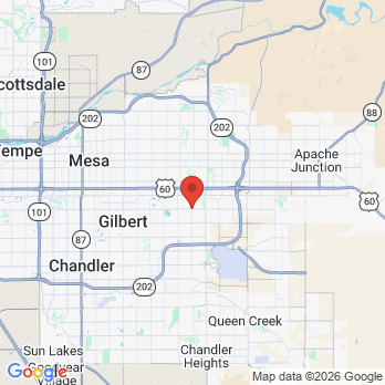 Map to Parkland Pediatric Dental office in Gilbert, AZ