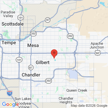 Map to Greenfield Family Dentistry office in Gilbert, AZ