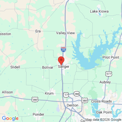 Map to  office in Sanger, TX