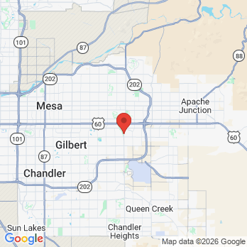 Map to Power Road Dental Care office in Mesa, AZ