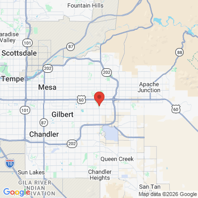 Map to Arizona Dental Health  office in Mesa, AZ