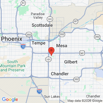 Map to Dr Lorin Eric Jackrel, DMD, PC office in Mesa, AZ