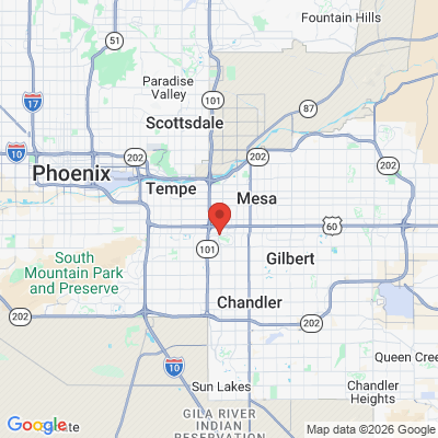 Map to Dobson Ranch Family Dentistry office in Mesa, AZ
