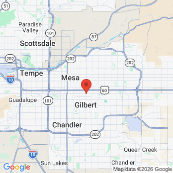 Map to Gilbert Dental Care office in Gilbert, AZ