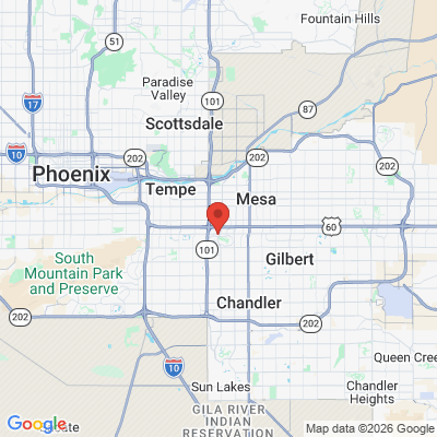 Map to Vibrant Dentistry office in Mesa, AZ