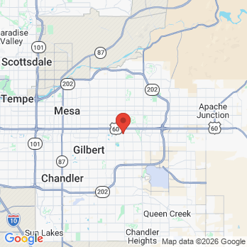 Map to Dr. Schiffenhaus DMD office in Gilbert, AZ