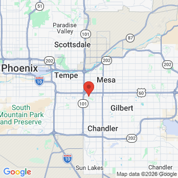 Map to Boyse Dentistry office in Mesa, AZ