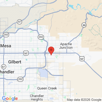Map to Eastridge Family Dentistry office in Mesa, AZ